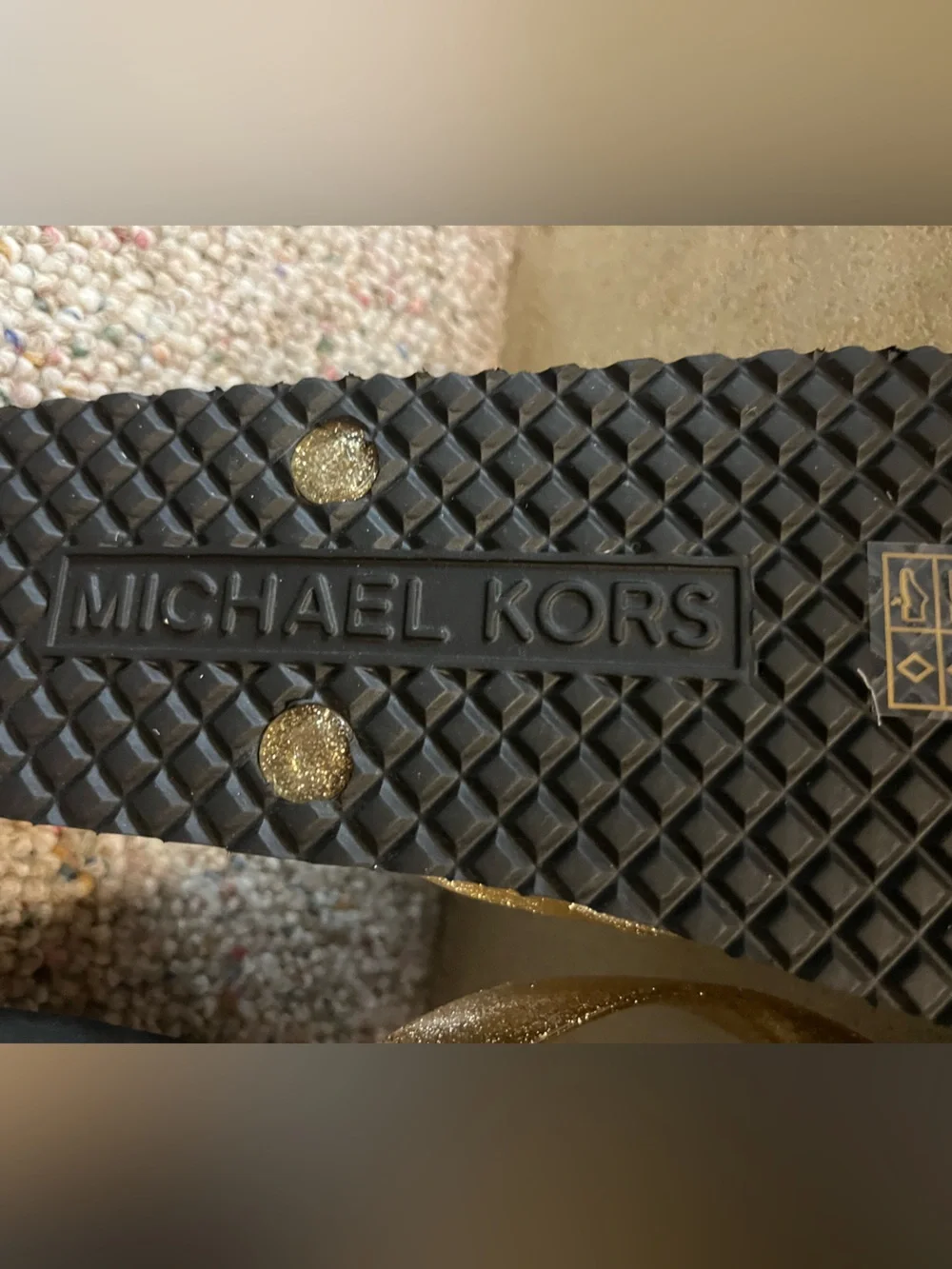 🆕 MICHAEL Michael Kors Glitter Logo Flip Flops